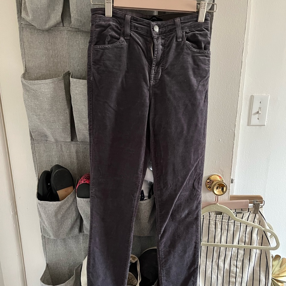 Cozy, gray velvet JBrand trousers